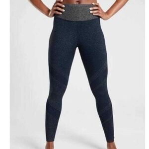 Sz S Athleta Twilight Blue Silver Shimmer Tight Leggings